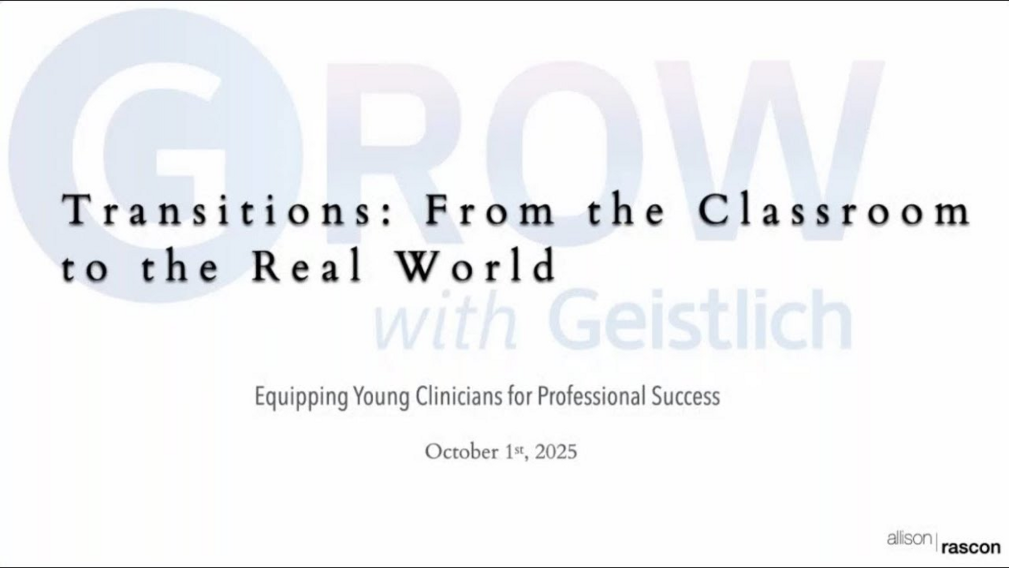 Transitions: From dental school to the real world - Geistlich Pharma AG